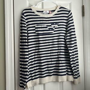Vineyard Vines Blue and White Crew Neck Sweater